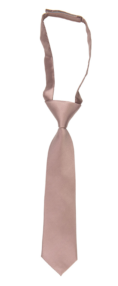 Satin Rose Taupe barnslips liten förknuten