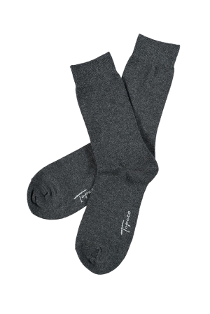 SOLID COTTON ANTHRACITE MELANGE strumpor